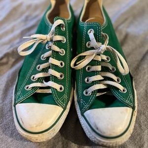 Converse green low tops.